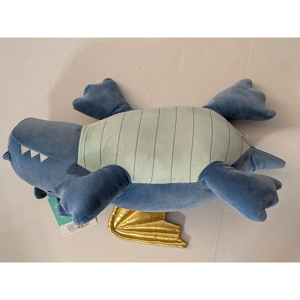 Pillowfort Weighted Plush Dragon Throw Pillow Soft Stuffed Animal for Kids Blue